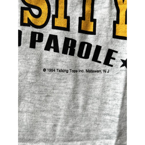 Vtg Deadstock Kick Ass University 90s Gray Cartoon Shirt M College Single Stitch - Picture 5 of 8